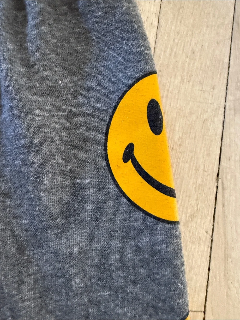 Aviator Nation Gray Sweatpants with Yellow Smiley Side Prints